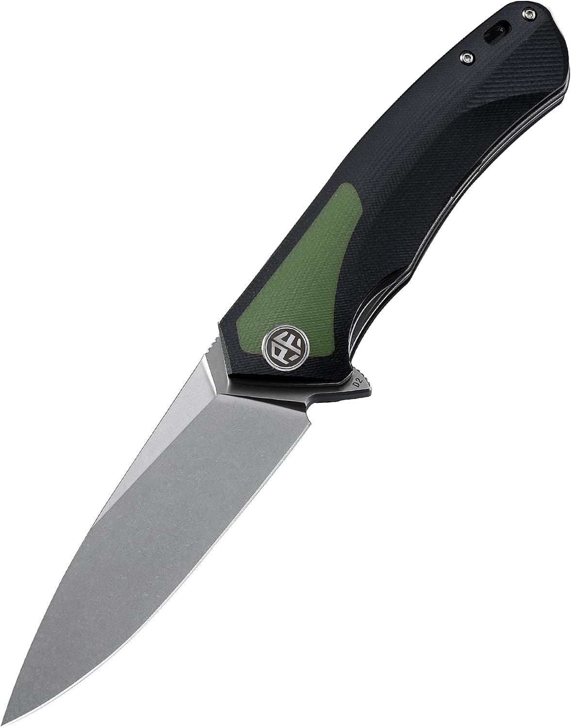 Cuchillo plegable D2 acero mango G10 táctico EDC verde