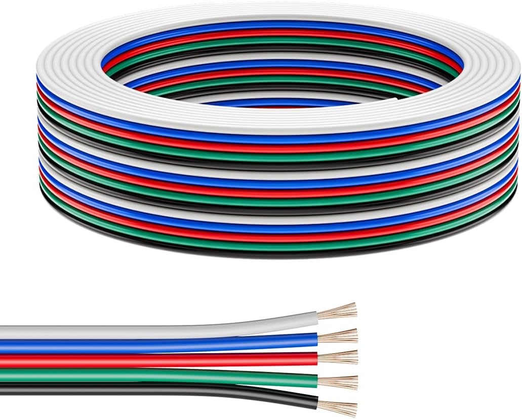 Cable extensión 5 pines 20AWG 32.8ft para luz LED 5050