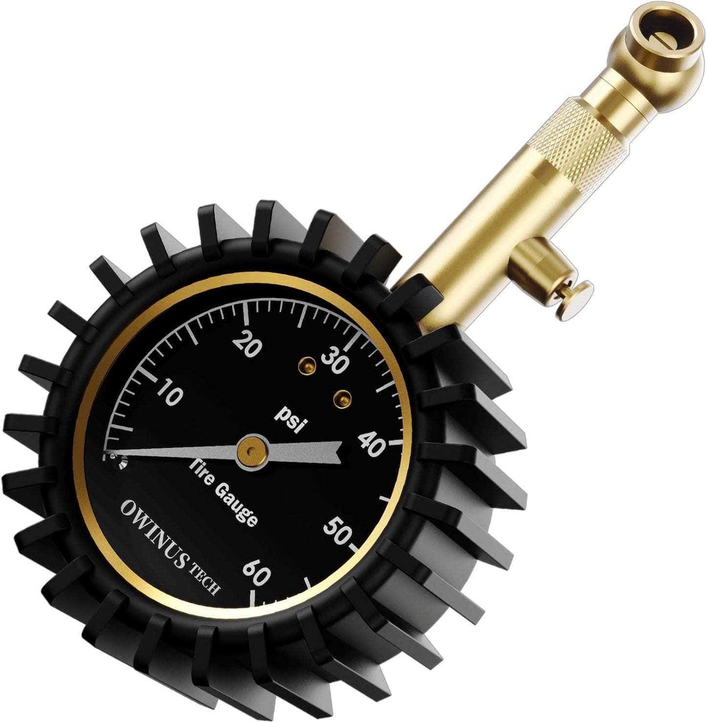 Medidor presión neumáticos 60psi dial luminoso 2pulg