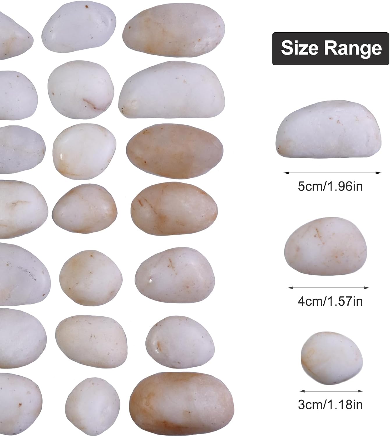 Roca de río blanco crema 10lb para acuario terrario decoración