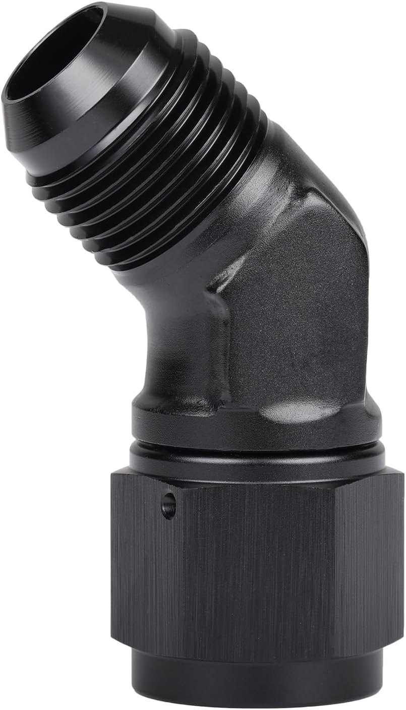Adaptador codo giratorio 10AN aluminio negro