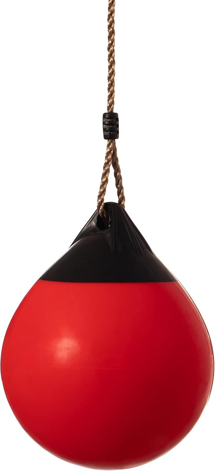 Columpio redondo inflable de goma resistente rojo con bomba
