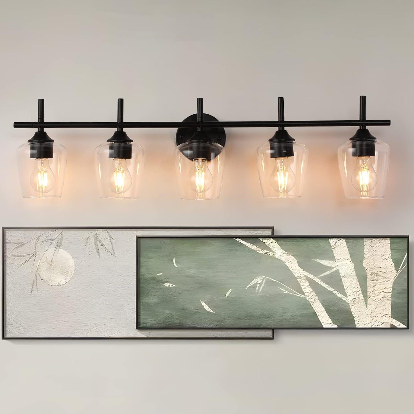 Lámpara baño 5 luces luz negra moderna