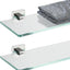 Estante baño vidrio templado acero inox 50x12" set 2