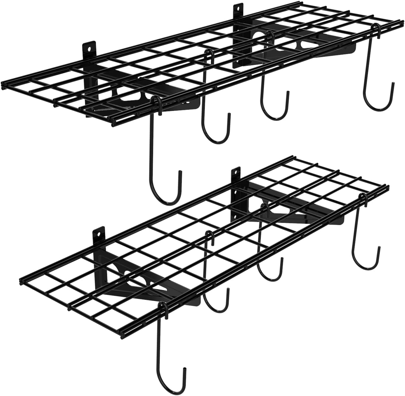 Estantería pared garaje 2 pzas 1x3ft con 8 ganchos bicicleta