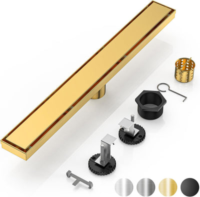 Drenaje ducha acero inox 36pulg dorado cepillado