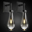 Apliques pared forma gota lluvia negro vidrio