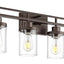 Lámpara pared baño 6 luces bronce aceitado vidrio