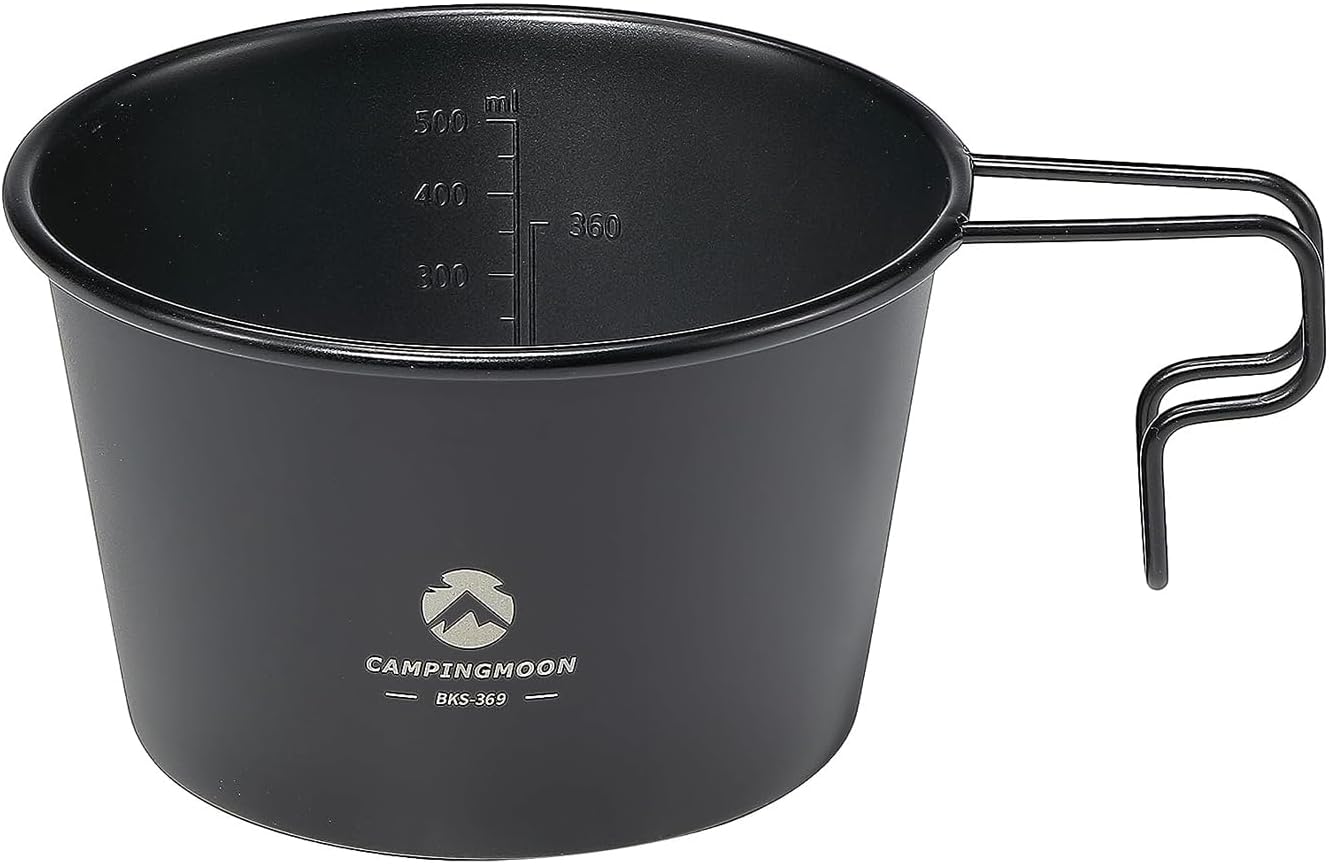Taza acero inox 304 20.3oz para acampar apilable con marcas