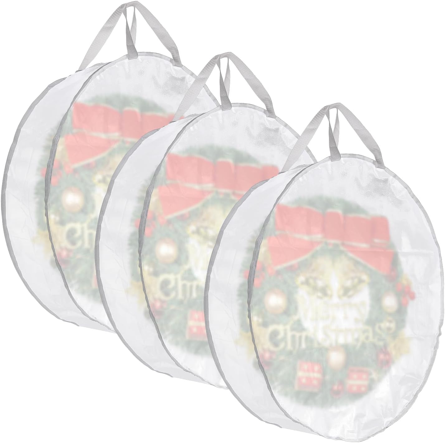 3 Pzas Bolsa Corona Navidad Transparente 30"