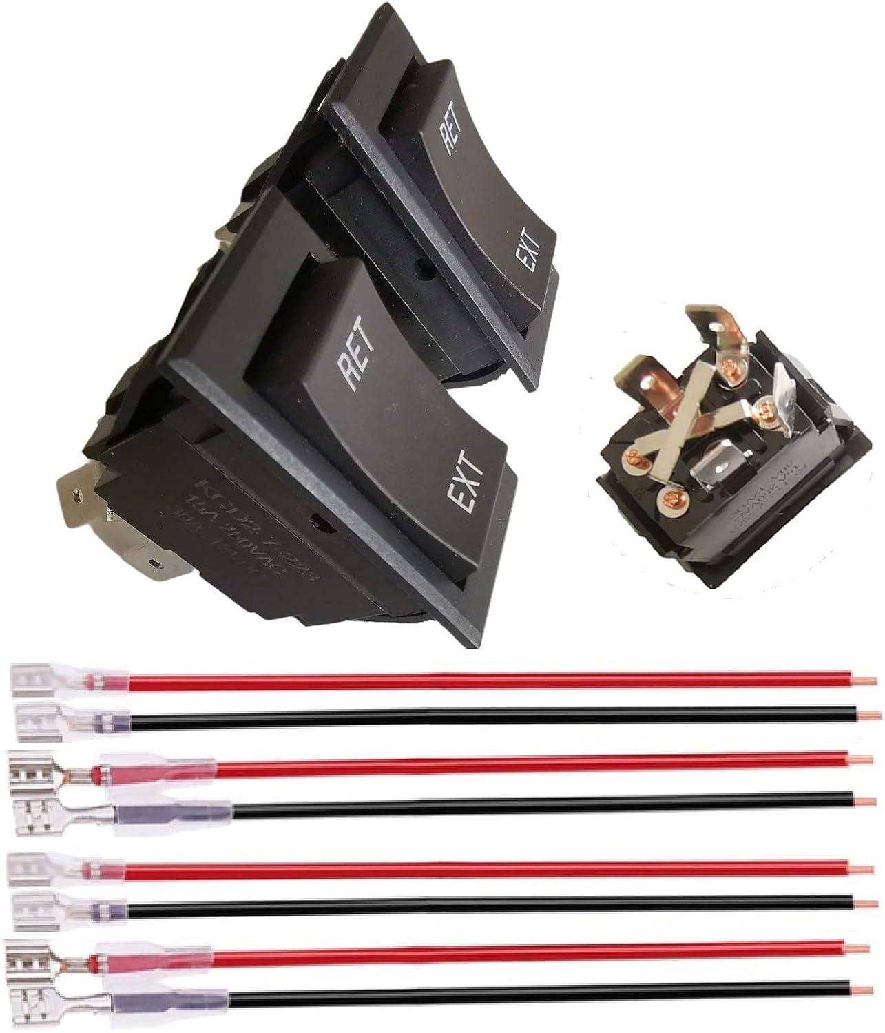 Interruptor basculante 12V 20A con cables puente