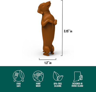 Tapón vino silicona diseño perro salchicha sello hermético