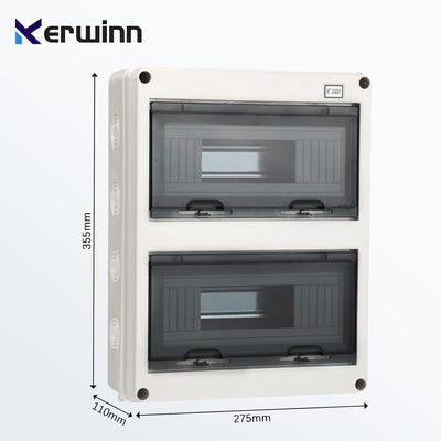 Caja distribución 24 vías IP66 riel DIN plástico ABS/PC