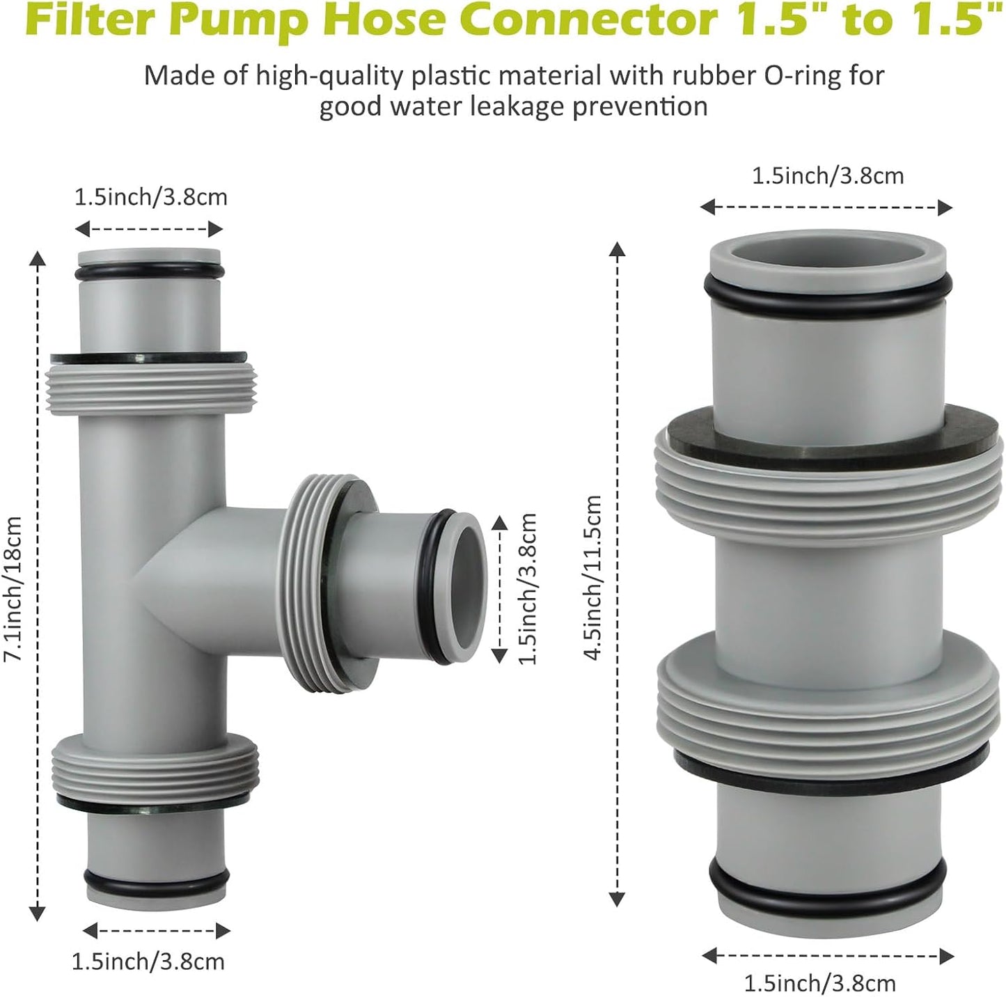 Conectores manguera piscina 1.5" en T con juntas tórica
