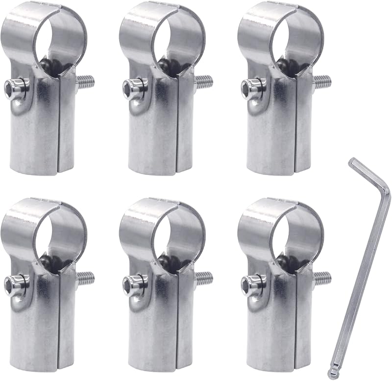 6 Juegos Abrazaderas T Acero Inox Plata 1pulg