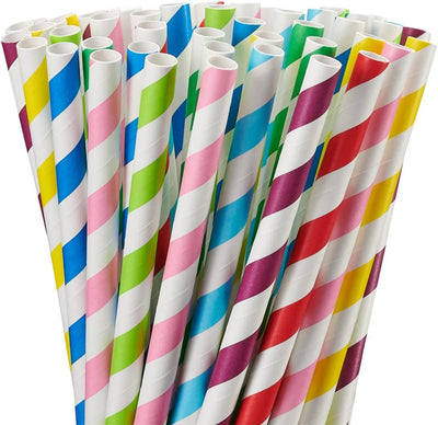 50 Pzas Batido Papel Jumbo 0.394pulg Pajitas Boba Biodegradables