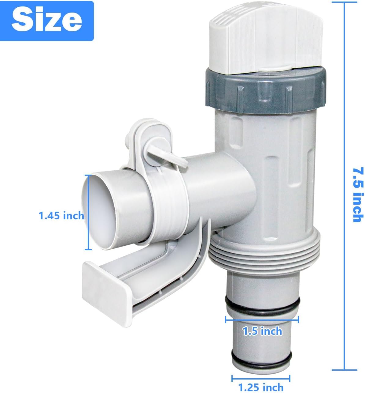 Kit adaptador manguera piscina suelo con válvula y soporte