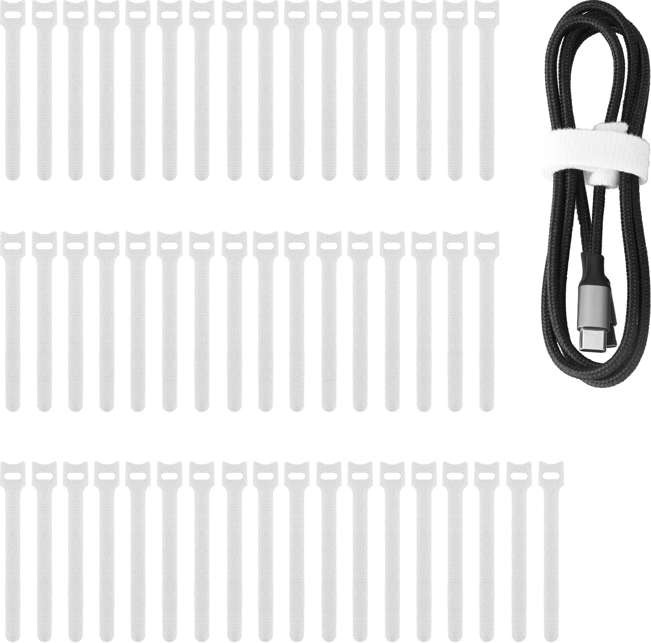Pack 50 sujetacables ajustables reutilizables