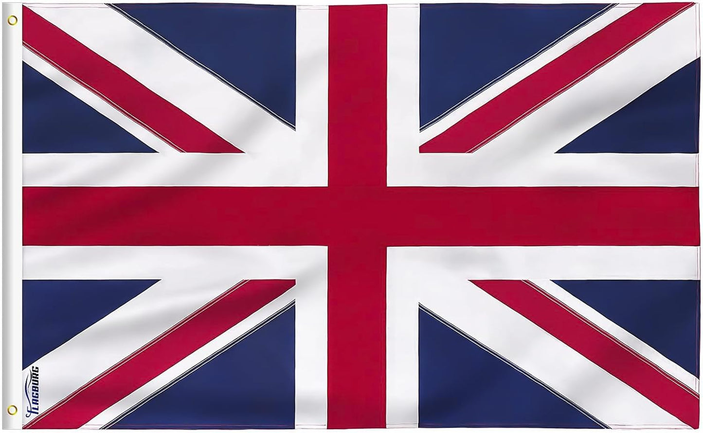 Bandera Union Jack 5x8ft poliéster cabecera lona doble