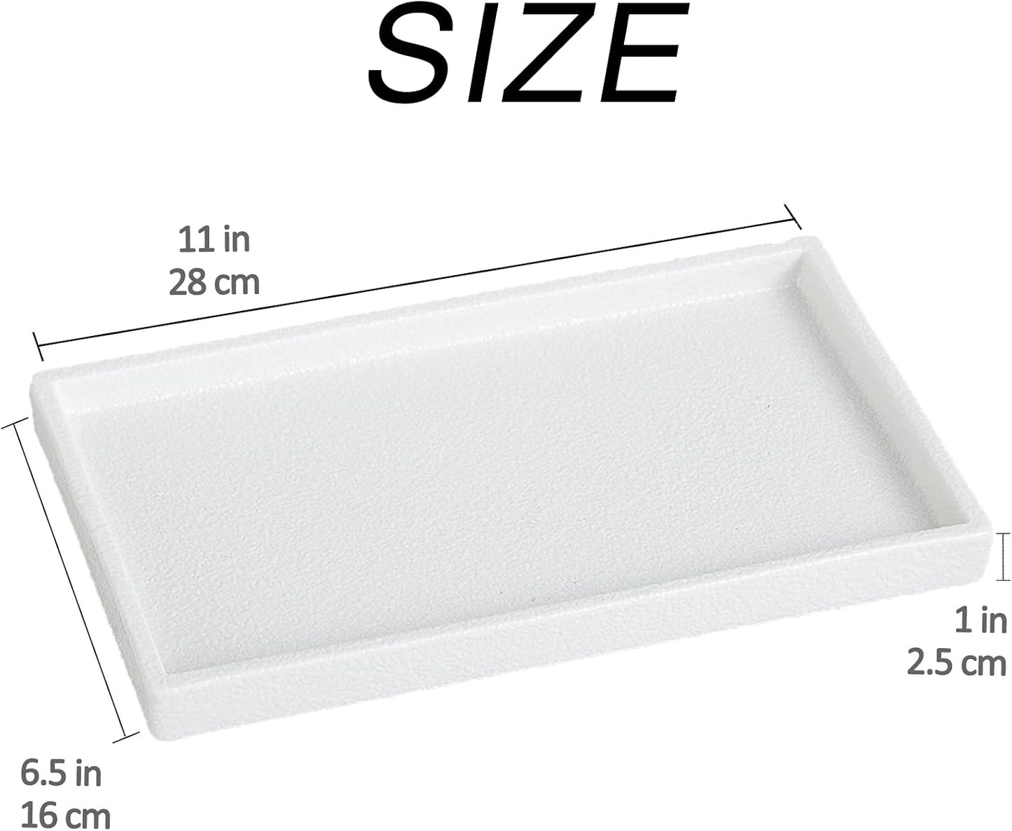 Bandeja baño cerámica textura áspera 11"