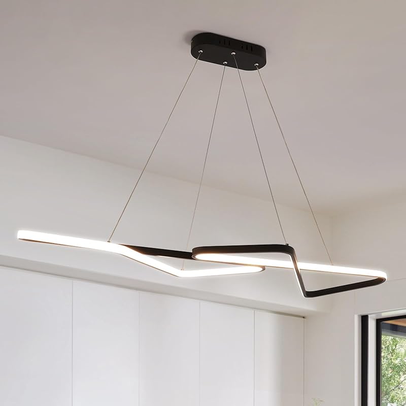 Candelabro LED negro mate 47" luz regulable comedor sala