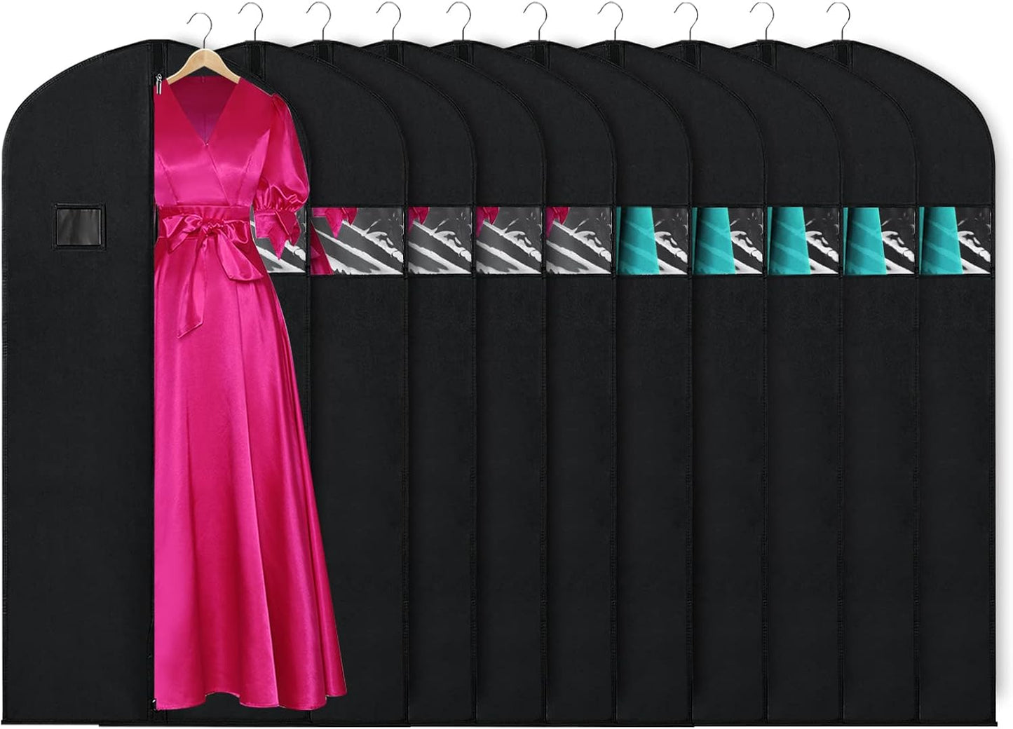 Bolsas colgar ropa vestidos con cremallera set 10