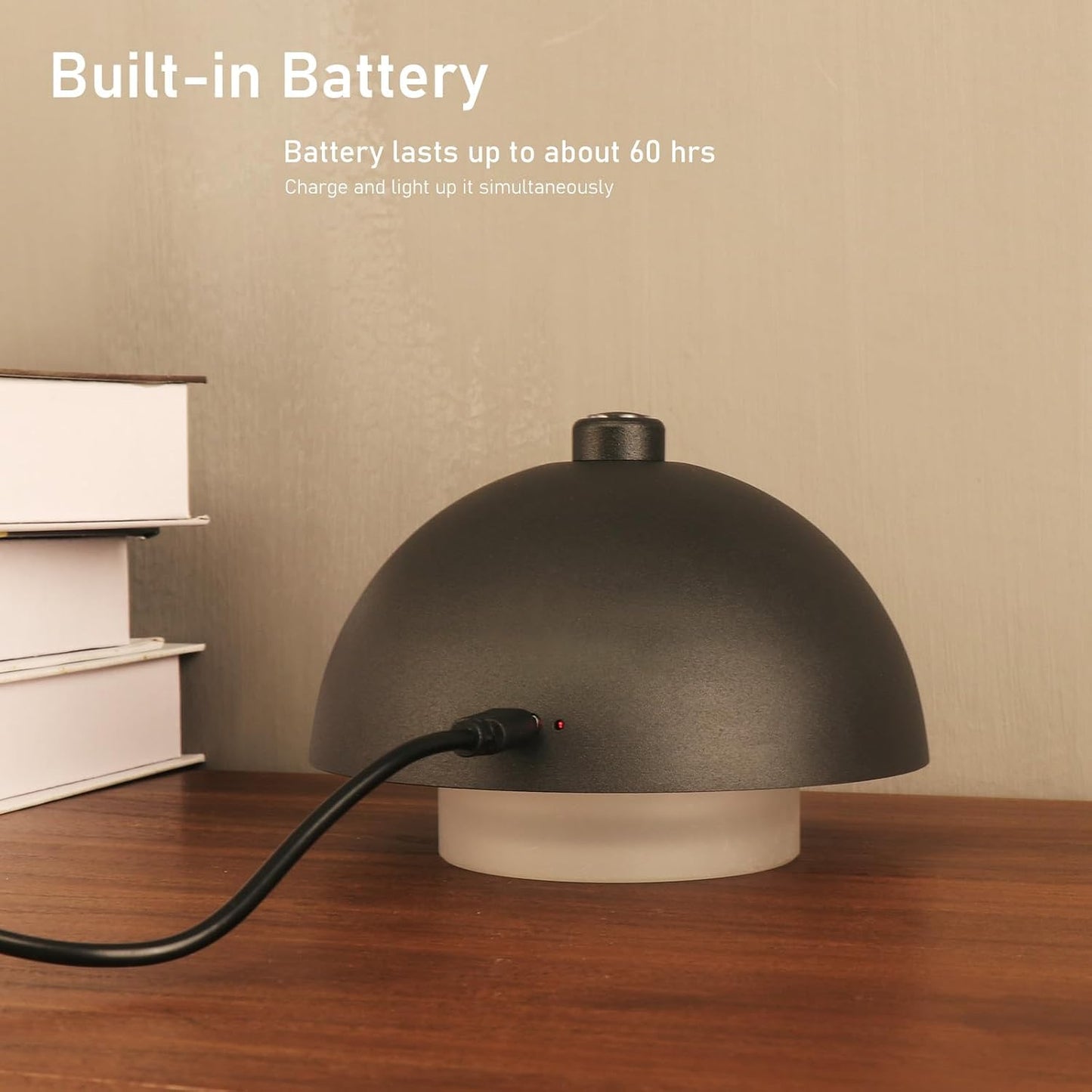 Lámpara escritorio LED inalámbrica USB-C color arena