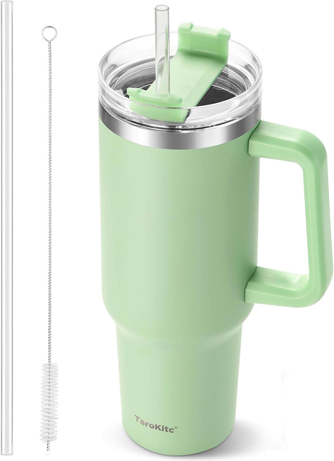 Vaso acero inox aislado 40oz con asa tapa popote 34h frío