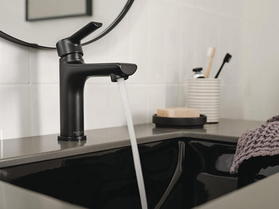 Grifo baño con flauta color negro mate