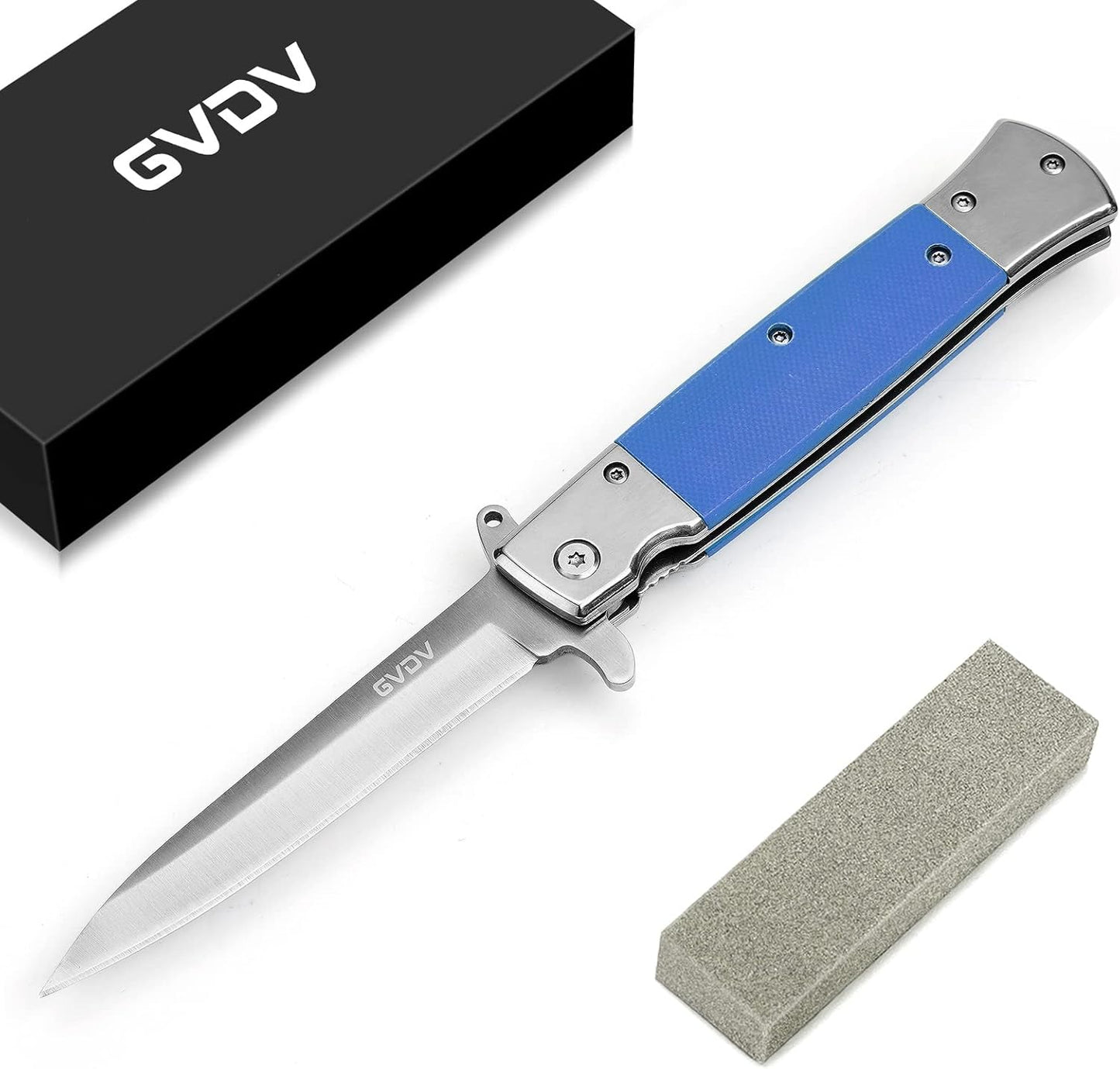 Cuchillo plegable G10 acero inox bloqueo seguridad caza edc azul