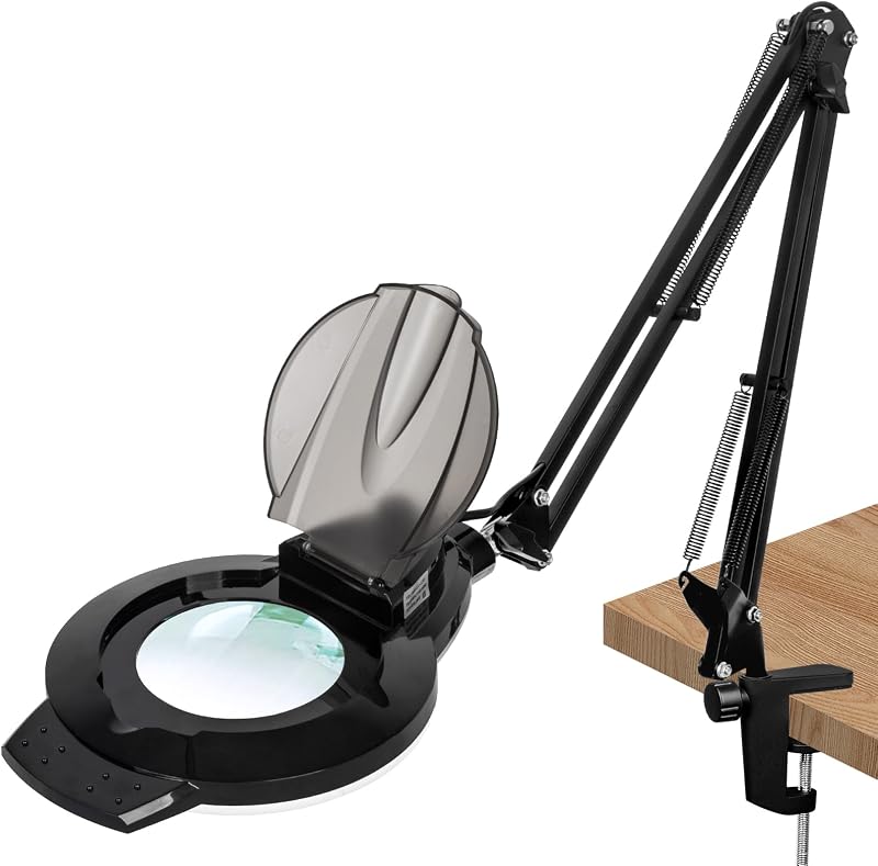 Lupa 10X 2200 lúmenes con luz y abrazadera negro
