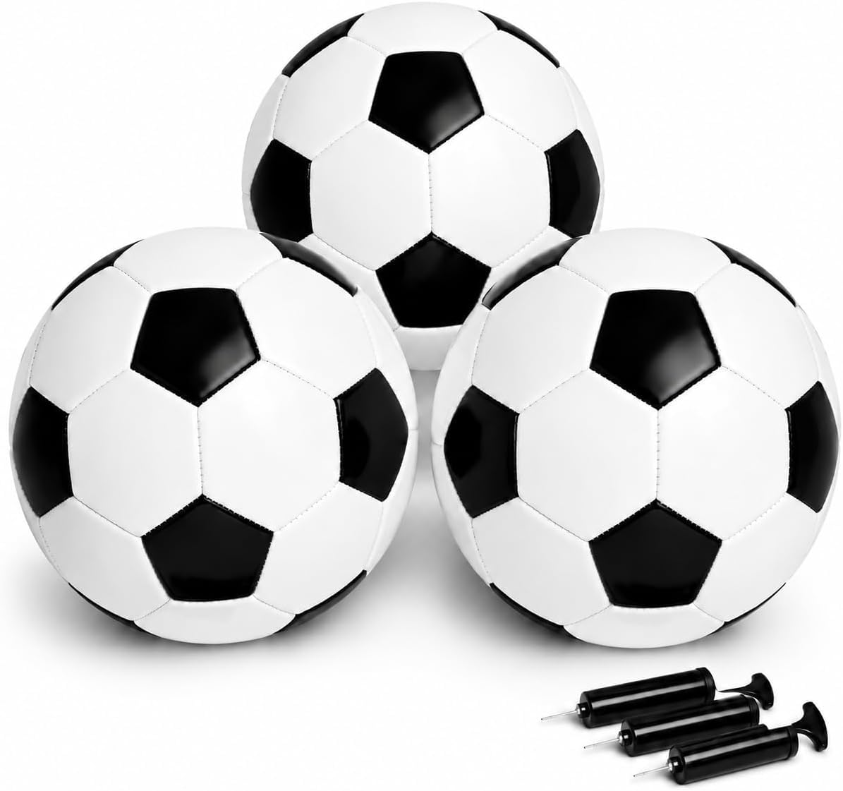 3 Balón fútbol tamaños 2-5 con bomba para niños y adultos