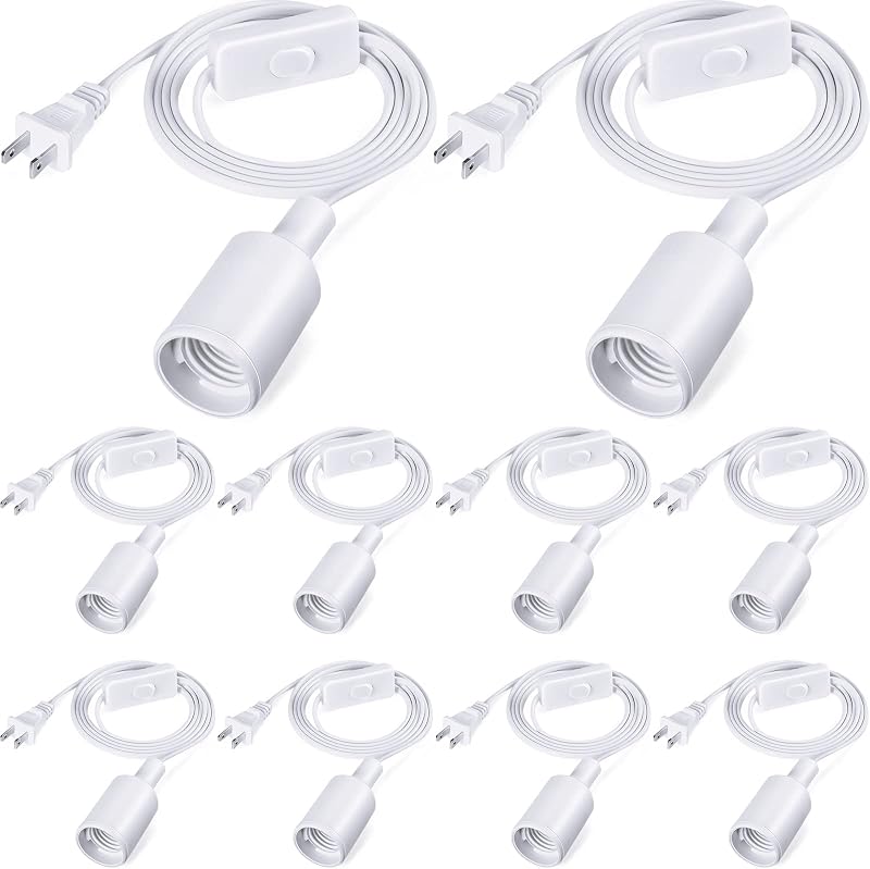 10 Cables Luz Colgante con Interruptor E26 E27