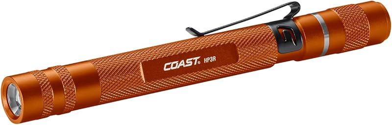 Linterna LED recargable 500 lúmenes foco giratorio naranja