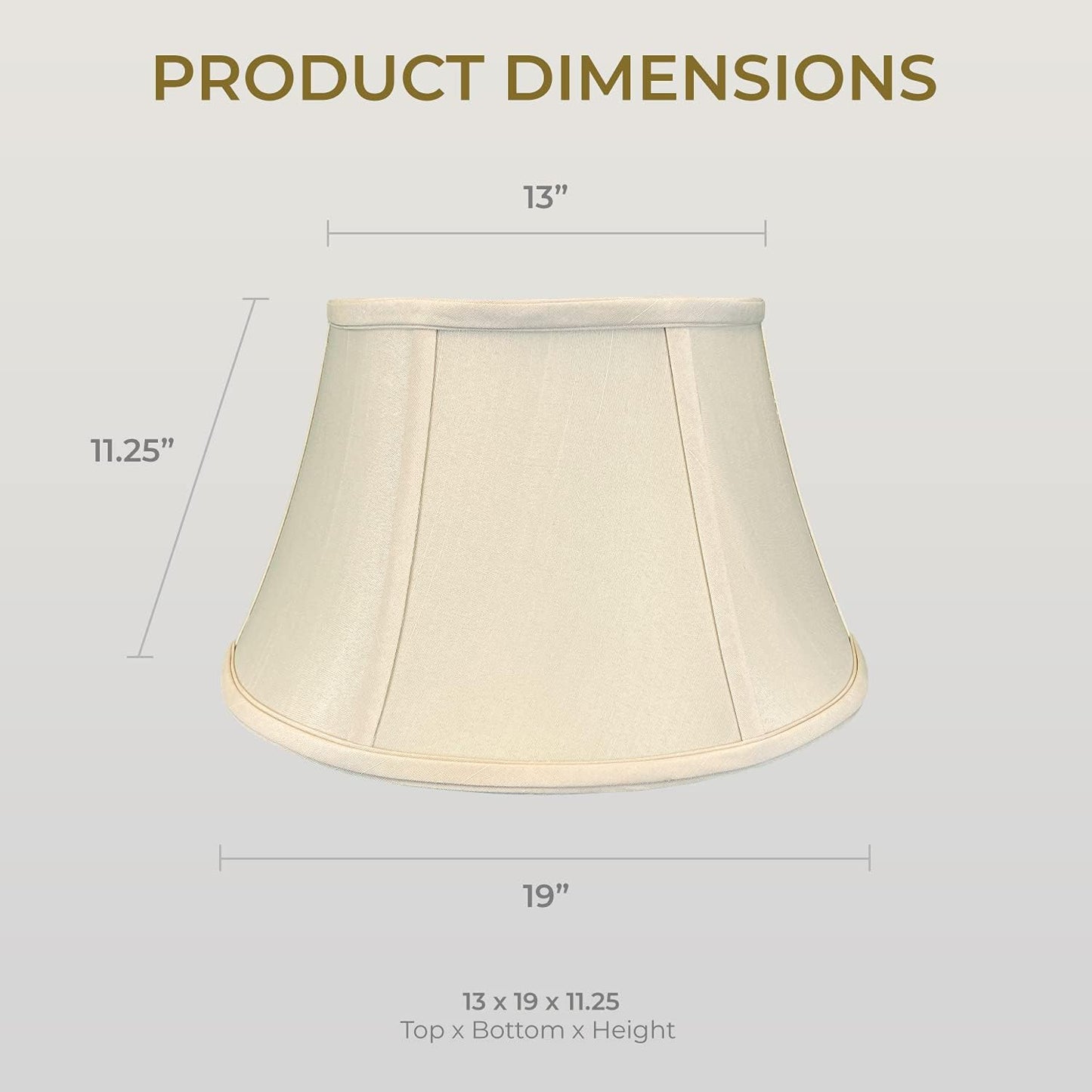 Pantalla lámpara campana tamboń beige 13x19x11pulg