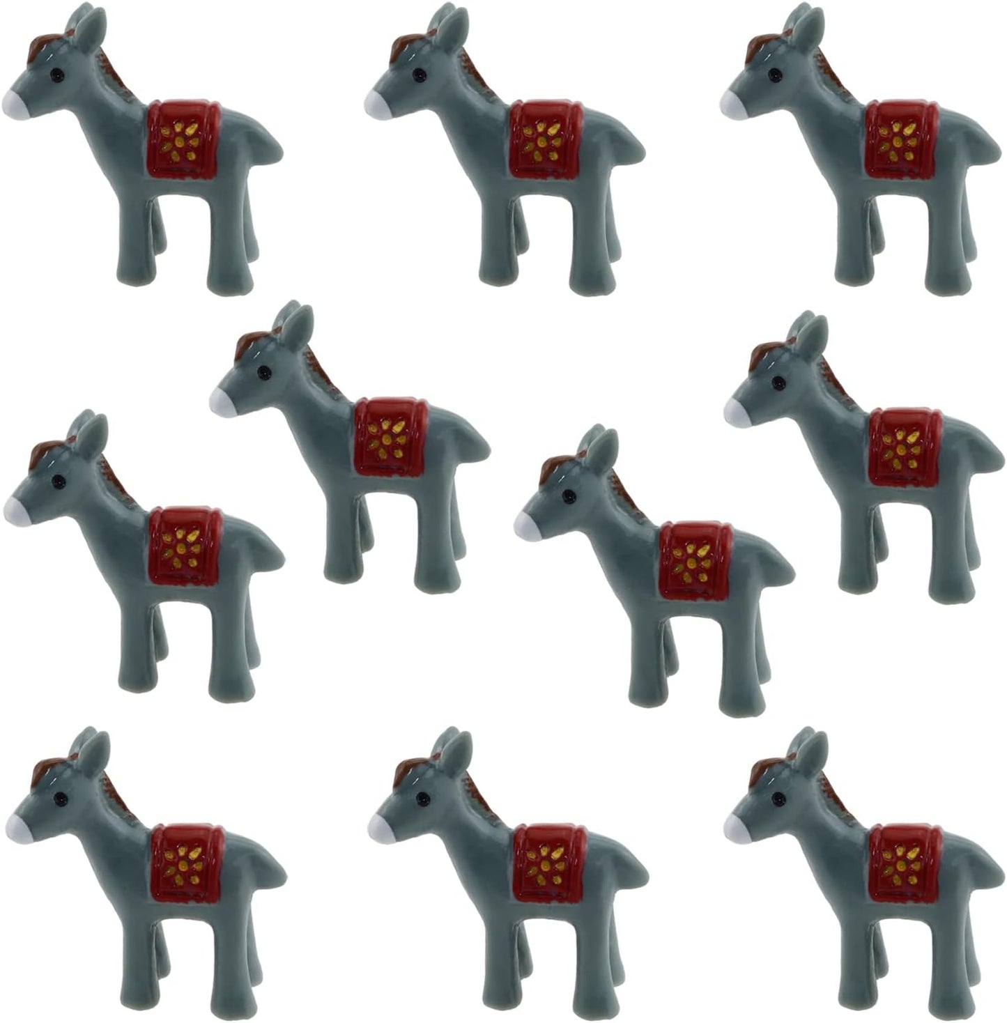 10 Pzas Resina Burro 1.181pulg Decoración Jardín de Hadas