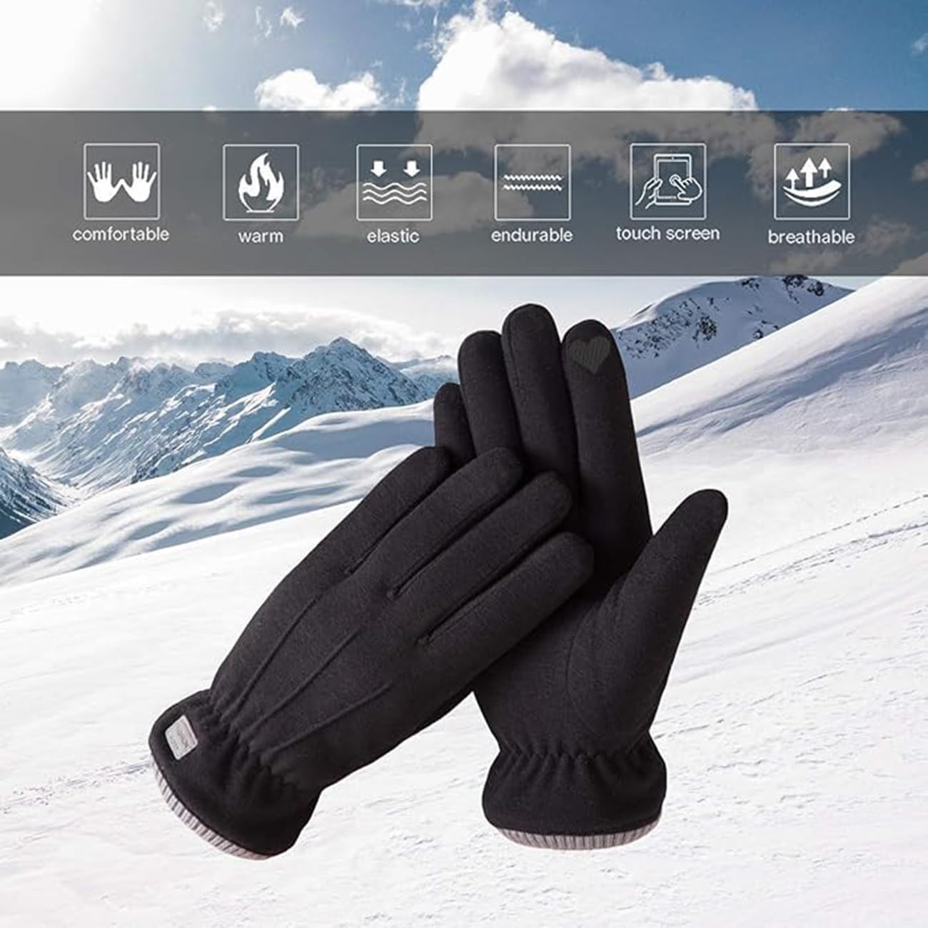 Guantes térmicos cálidos con pantalla táctil para invierno