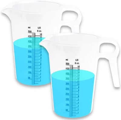 2 Jarras Medidoras Plástico Multiusos 16oz
