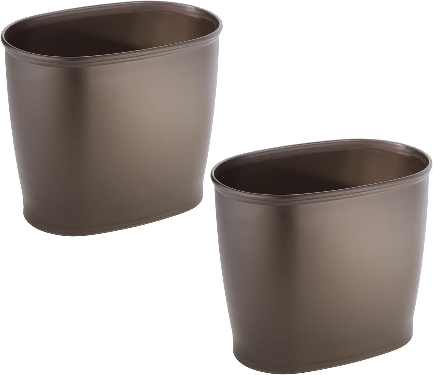 Cubo basura plástico delgado 2 pzas color bronce