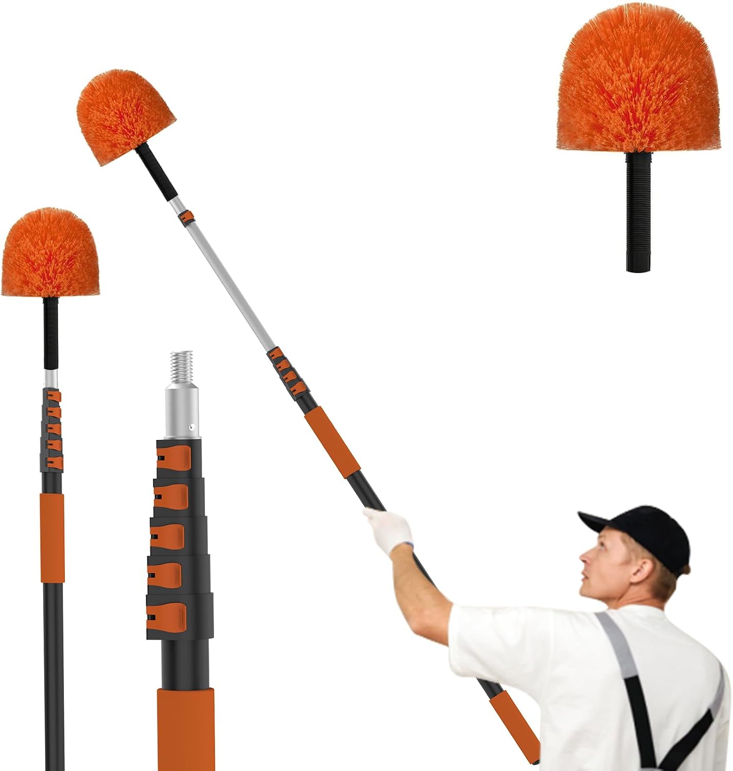 Plumero telaraña 24ft con poste extensible para techo y esquina