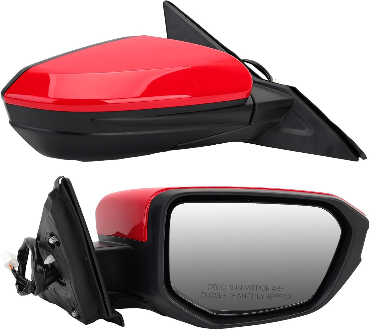 Espejo lateral pasajero Honda Civic 2016-21 plegable rojo