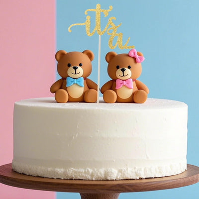 Decoración tarta purpurina doble cara dorado género niño niña