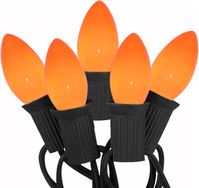 Guirnalda luces naranjas cerámica 25ft Halloween