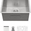 Fregadero lavandería acero inox 21x18" estante secado cocina