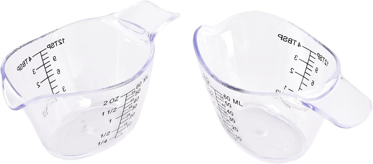 2 Pzas Tazas Medidoras Mini 2oz Resina Escala Clara