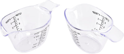 2 Pzas Tazas Medidoras Mini 2oz Resina Escala Clara