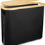 Cesta papel higiénico negro con tapa plegable baño