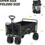 Carro plegable resistente 350lb para acampar negro