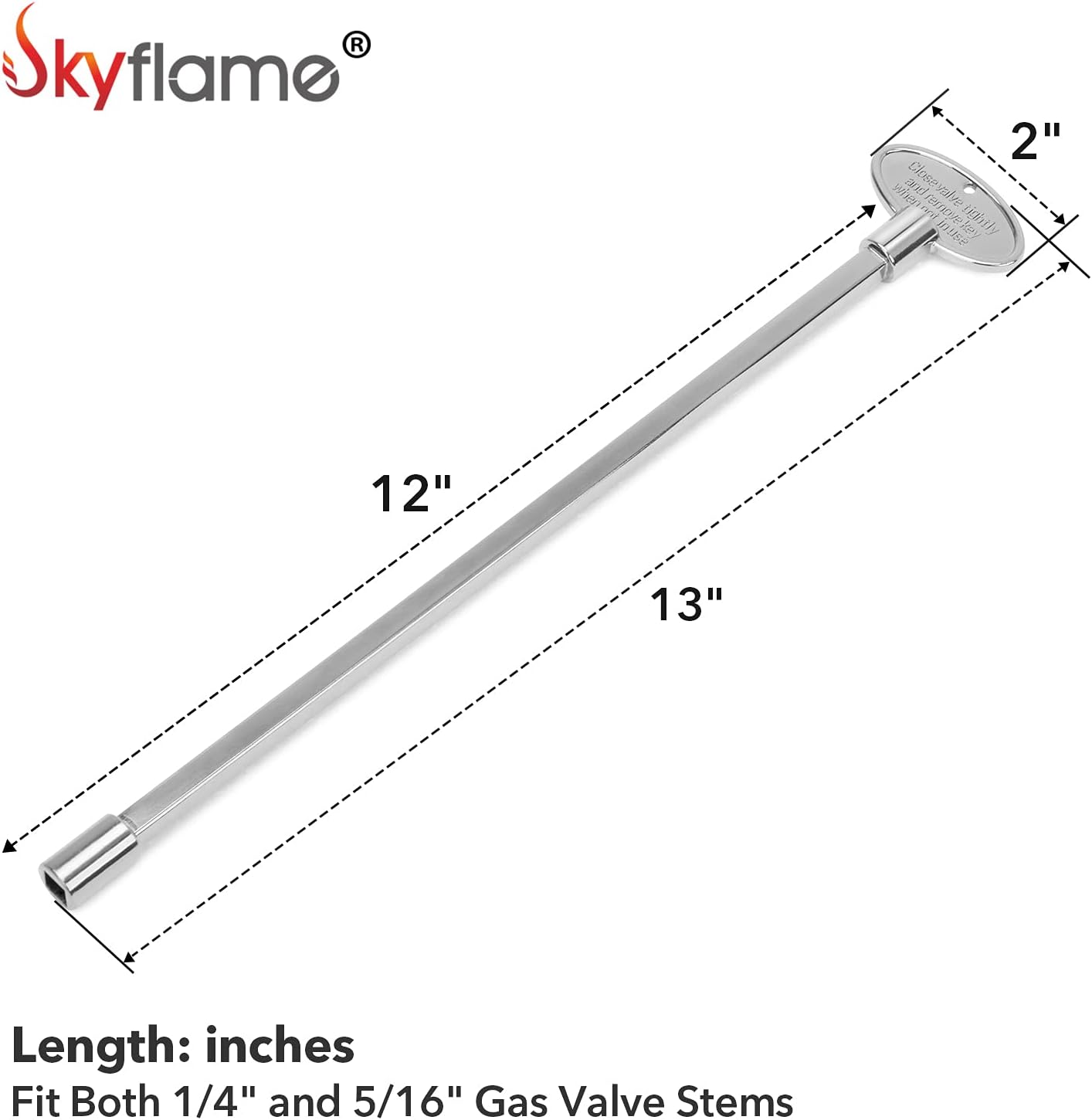 Llave universal válvula gas 1/4 y 5/16" cromo 12"