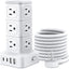 Torre regleta con protec sobretensiones 12 salidas CA 4 USB